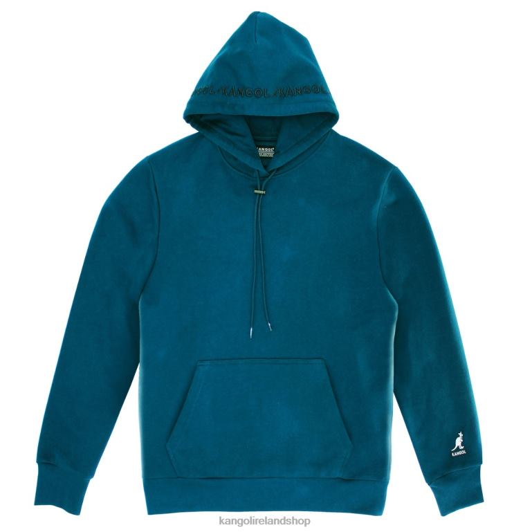 IE Kangol Embroidered Hoodie Teal Men Clothing 6B26V1151