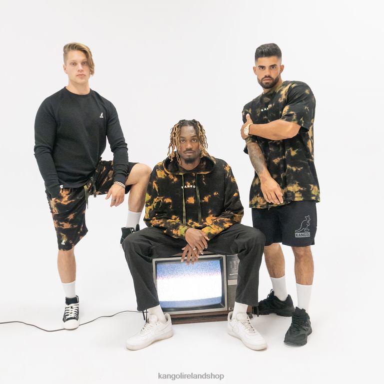 IE Kangol Tie Dye Hoodie Forest Brown Men Clothing 6B26V1175