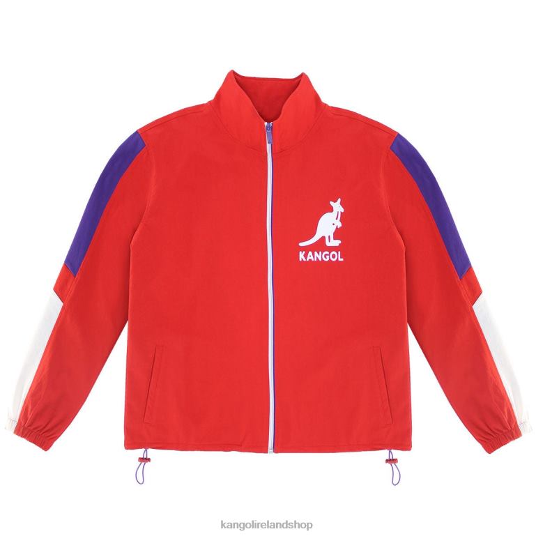 IE Kangol Colorblock Jacket Equestrian Red Women Clothing 6B26V1178