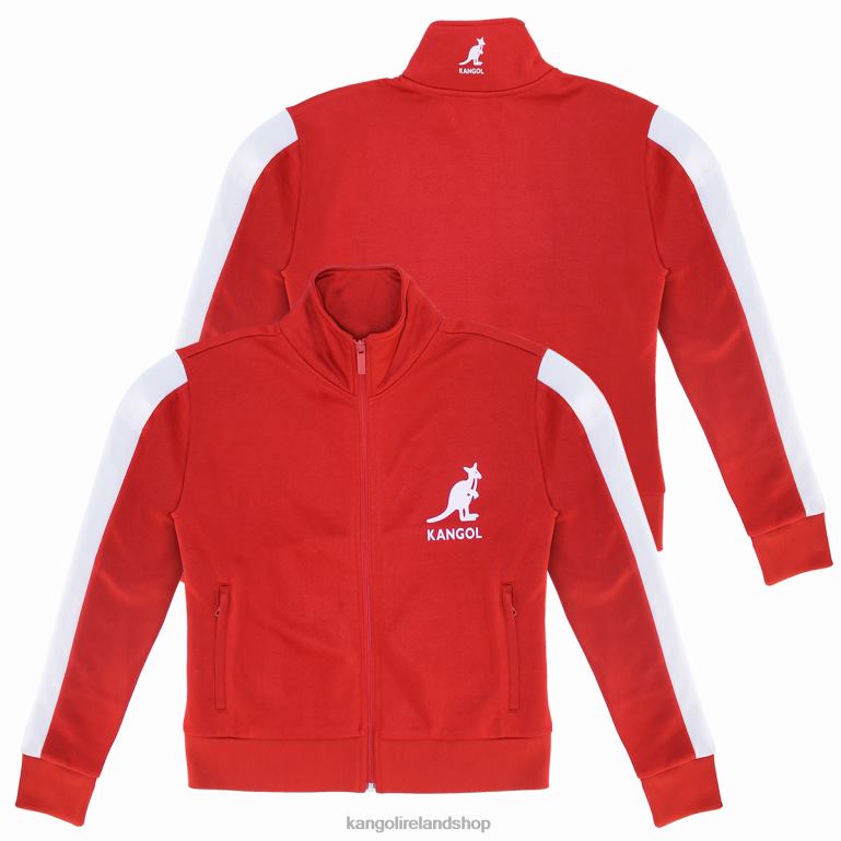 IE Kangol French Terry Track Jacket Equestrian Red Women Clothing 6B26V1143