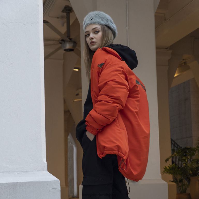 IE Kangol Oversized Jacket Tangerine Tango Unisex Clothing 6B26V1229
