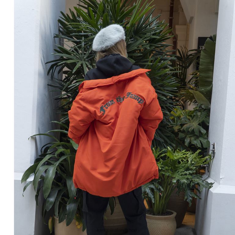 IE Kangol Oversized Jacket Tangerine Tango Unisex Clothing 6B26V1229
