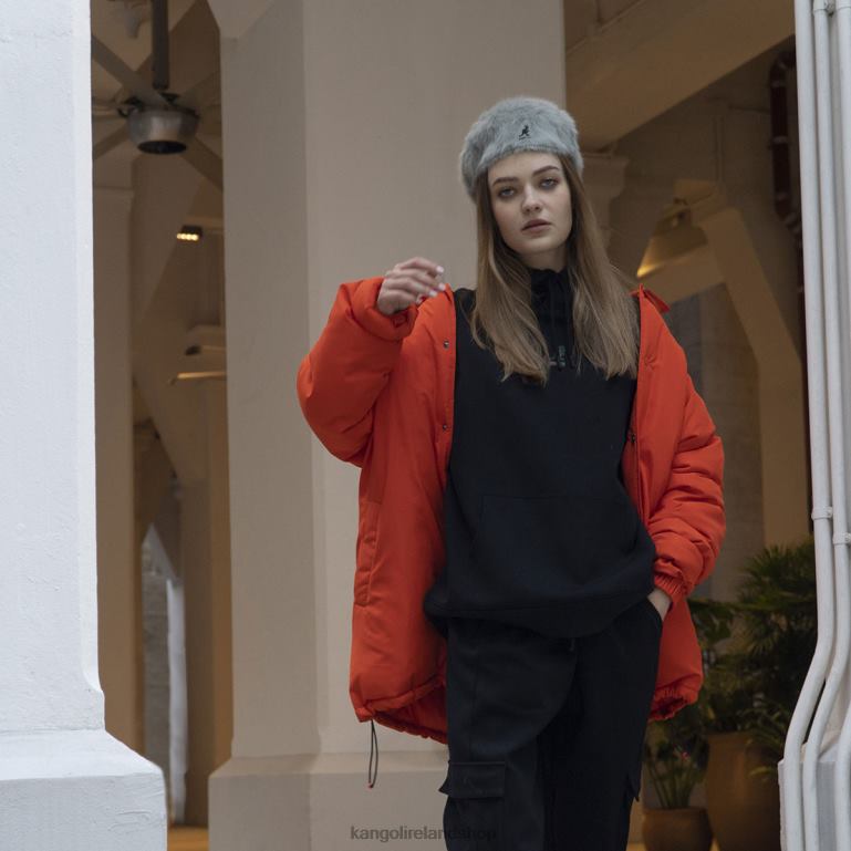 IE Kangol Oversized Jacket Tangerine Tango Unisex Clothing 6B26V1229