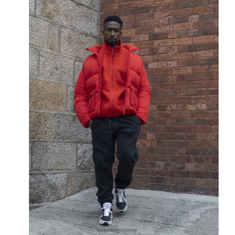 IE Kangol Patch Pocket Down Jacket Flame Scarlet Unisex Clothing 6B26V1231