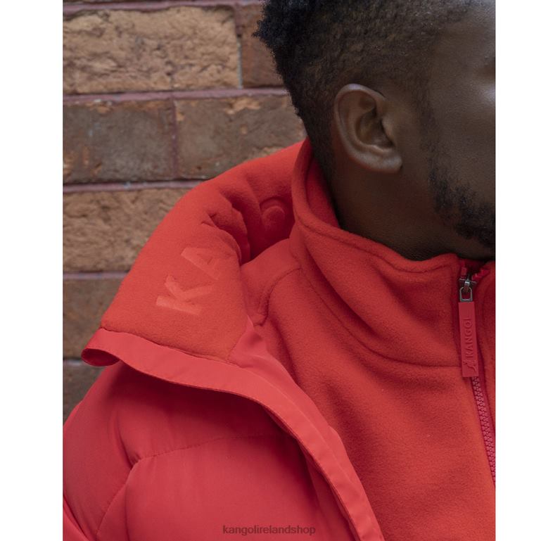 IE Kangol Patch Pocket Down Jacket Flame Scarlet Unisex Clothing 6B26V1231