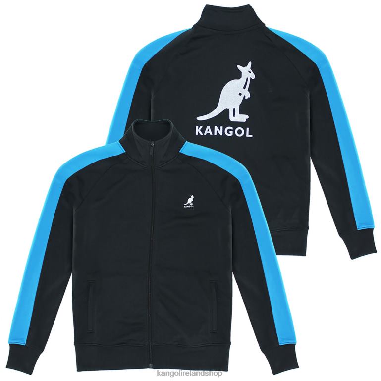 IE Kangol Retro Track Jacket Black/Royal Unisex Clothing 6B26V1195