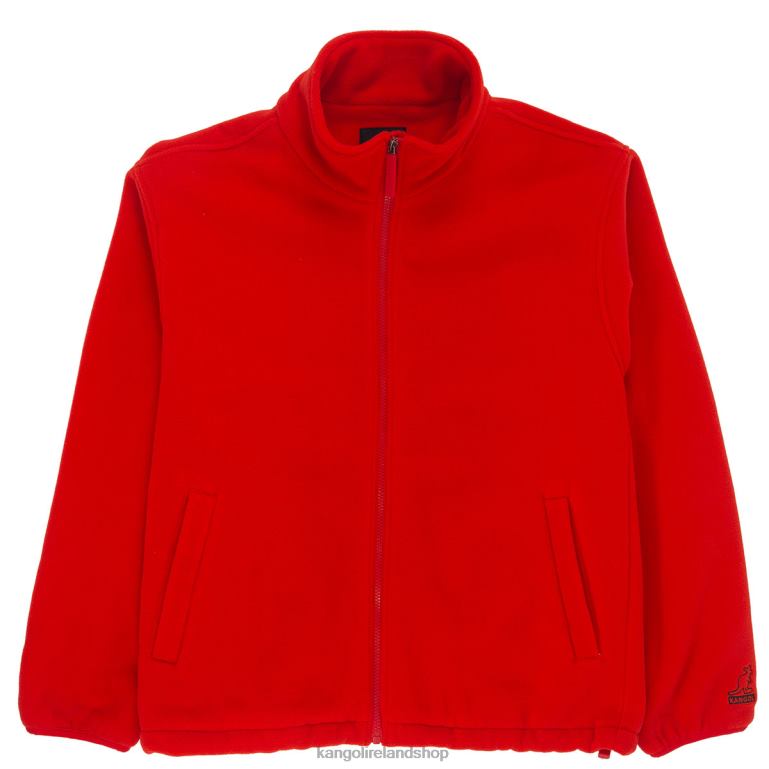 IE Kangol Zip Up Fleece Jacket Flame Scarlet Unisex Clothing 6B26V1233