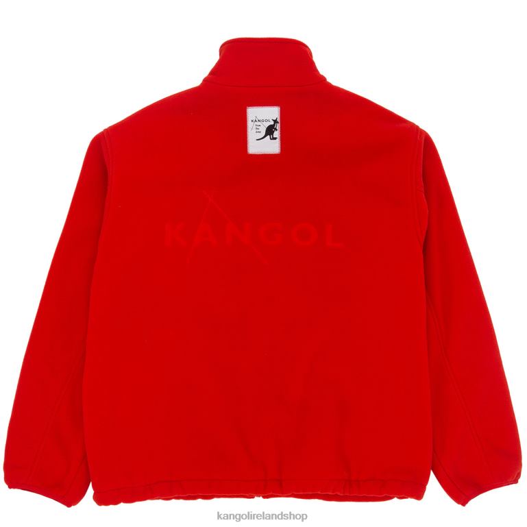 IE Kangol Zip Up Fleece Jacket Flame Scarlet Unisex Clothing 6B26V1233