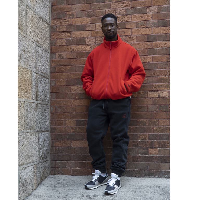 IE Kangol Zip Up Fleece Jacket Flame Scarlet Unisex Clothing 6B26V1233