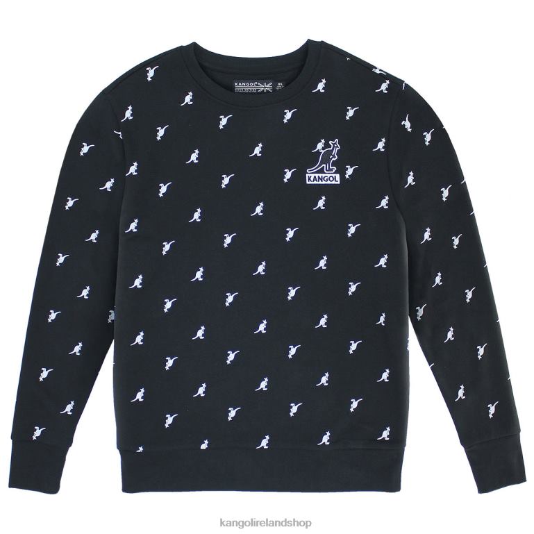 IE Kangol AOP Popover Black Unisex Clothing 6B26V1097