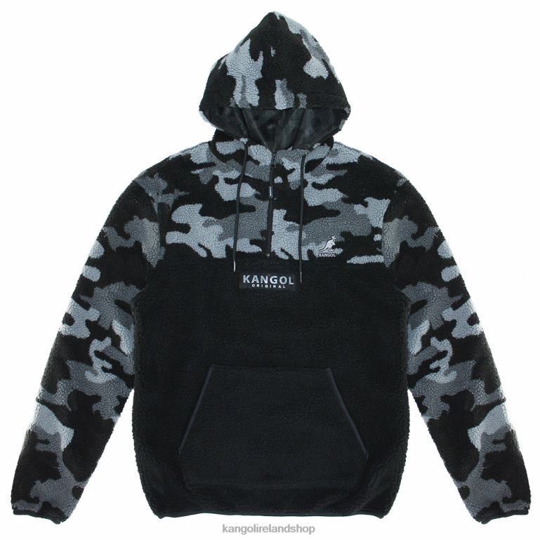 IE Kangol Camo Sherpa Pullover Charcoal Camo Unisex Clothing 6B26V1179