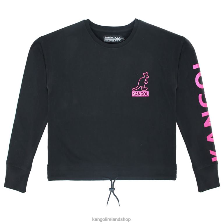 IE Kangol Foil Crop Popover Black Unisex Clothing 6B26V1219