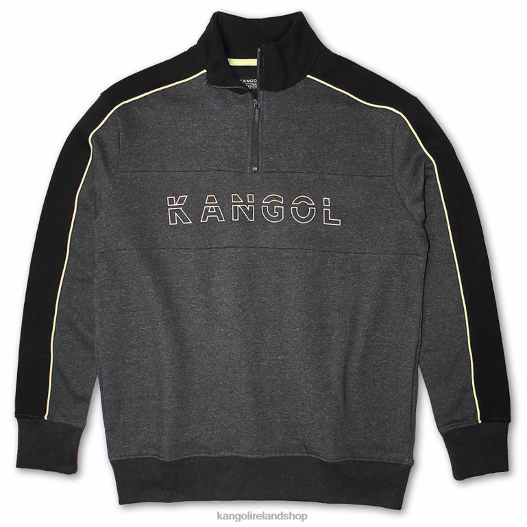 IE Kangol Sporty Popover Charcoal/Black Unisex Clothing 6B26V1124