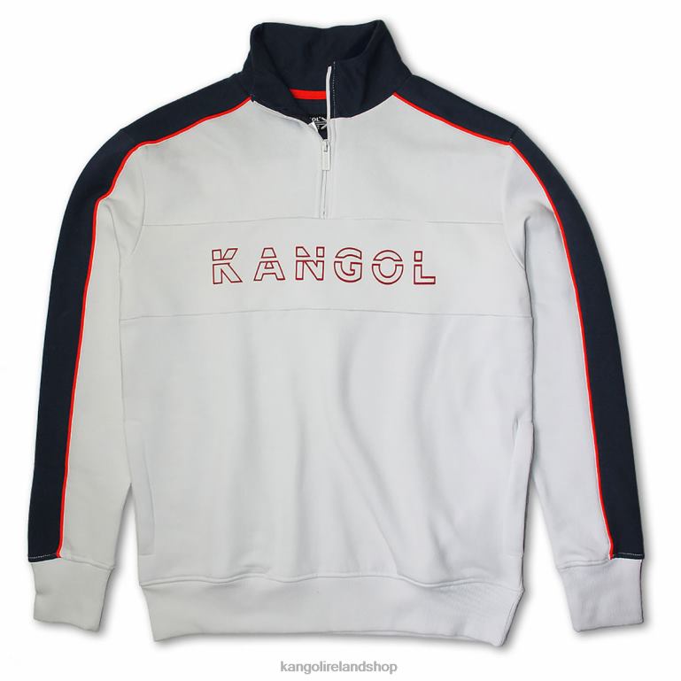 IE Kangol Sporty Popover White/Navy Unisex Clothing 6B26V1125