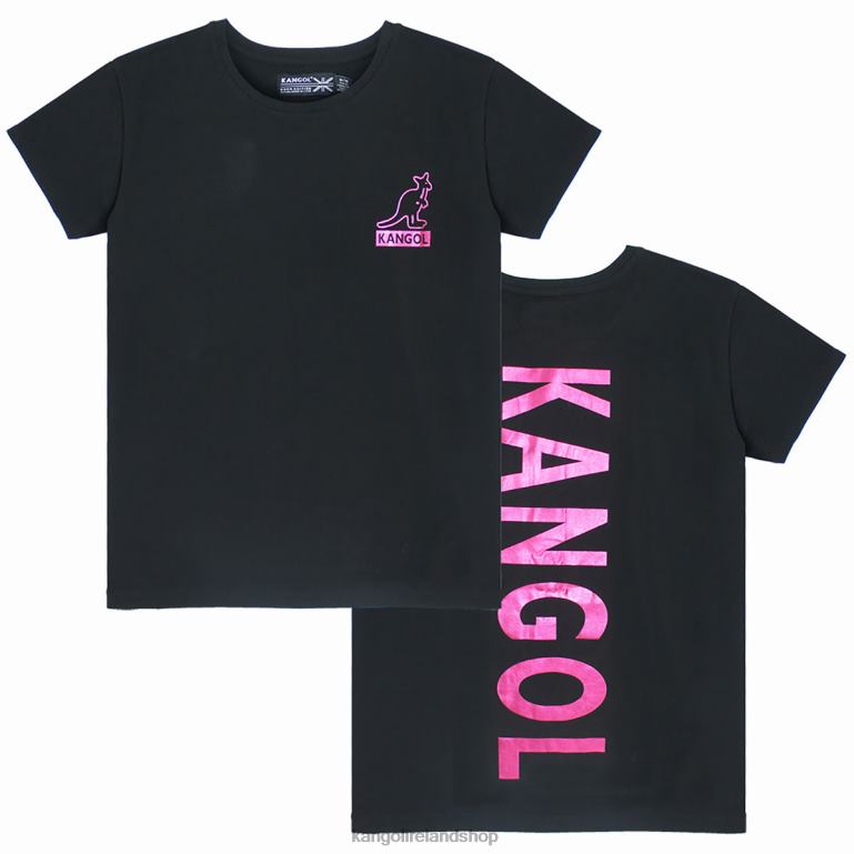 IE Kangol Foil Short Sleeve Tee Black/Pink Unisex Clothing 6B26V1218