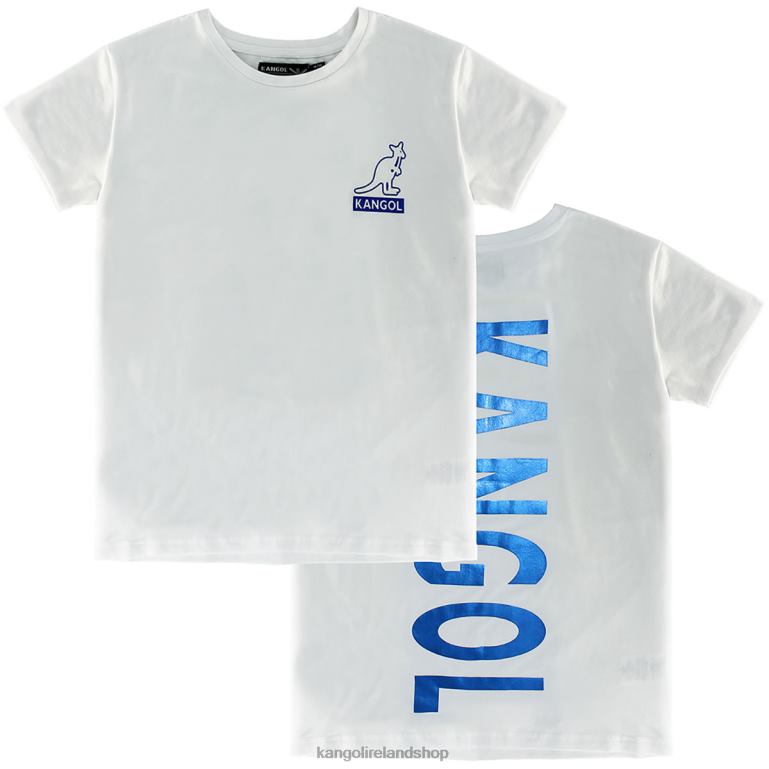 IE Kangol Foil Short Sleeve Tee White/Indigo Unisex Clothing 6B26V1215