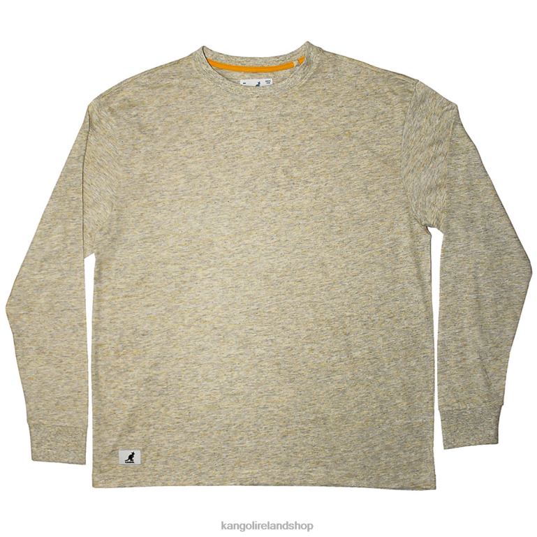 IE Kangol Linen Effect Long Sleeve Tee Yellow Unisex Clothing 6B26V1240