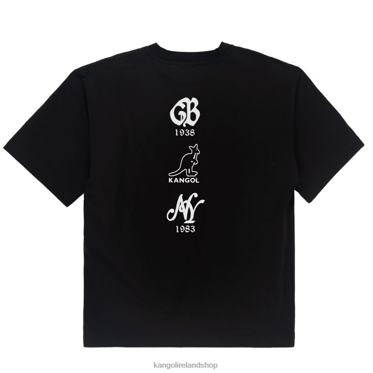 IE Kangol Logo Back Hit Tee Jet Black Unisex Clothing 6B26V1238
