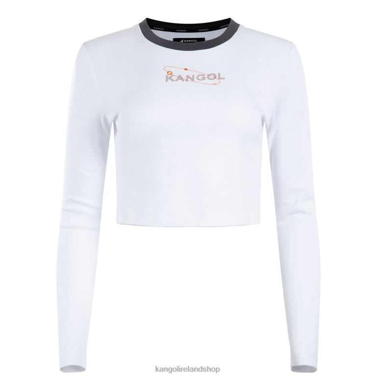 IE Kangol Orbital Long Sleeve Tee White Unisex Clothing 6B26V1201