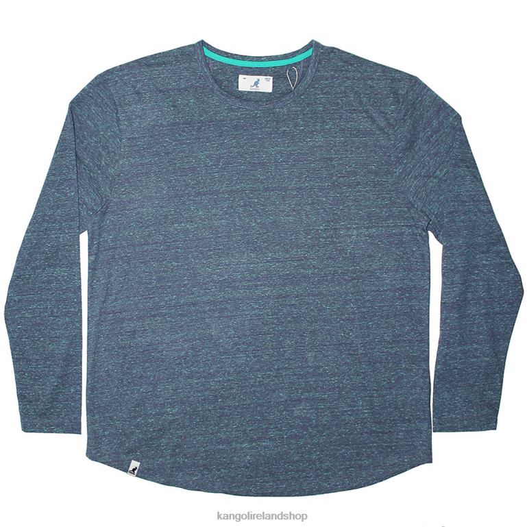 IE Kangol Tri-Marl Long Sleeve Tee Denim Unisex Clothing 6B26V1242