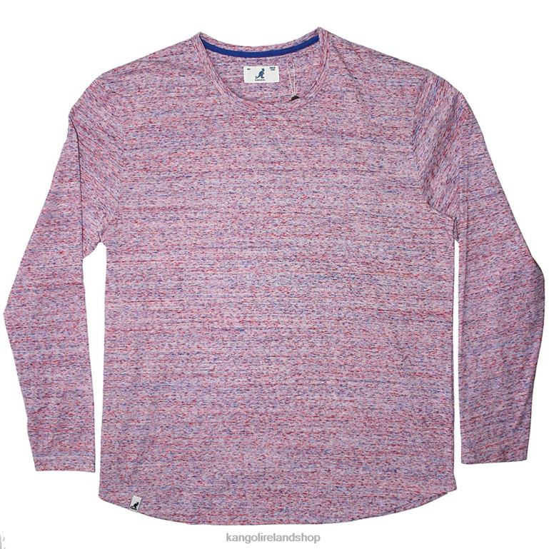 IE Kangol Tri-Marl Long Sleeve Tee Pink Unisex Clothing 6B26V1244