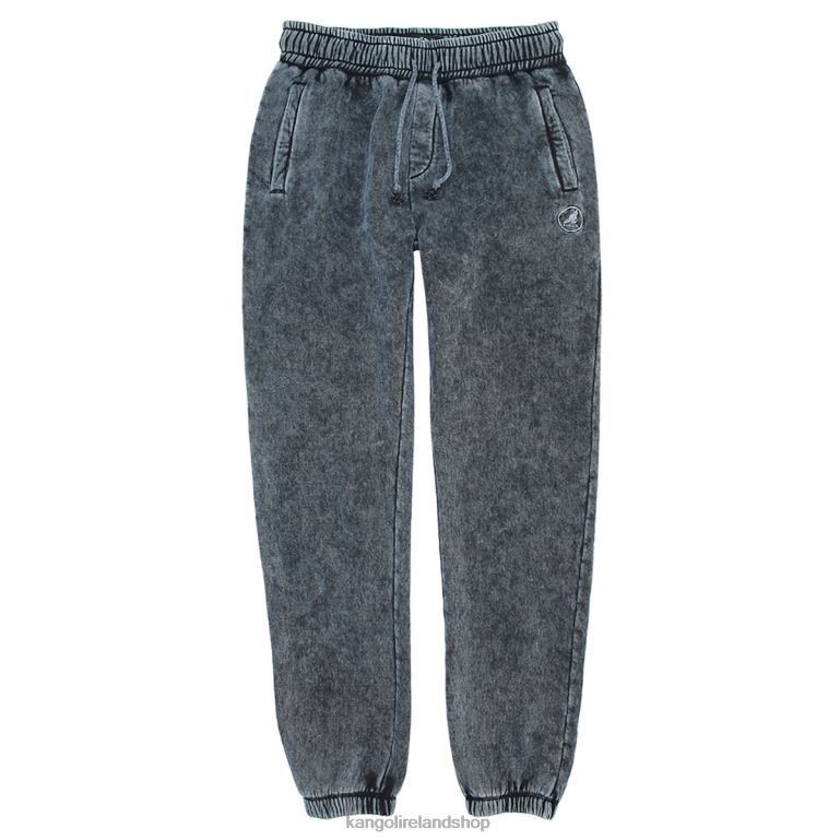 IE Kangol Acid Trip Embroidered Joggers Black Wash Unisex Pants 6B26V1004