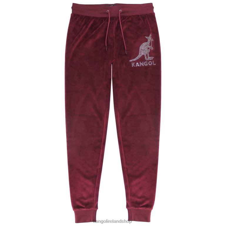 IE Kangol Velour Crystal Joggers Maroon Women Pants 6B26V1044